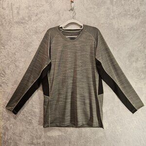 Hang Ten pull over Shirt Mens L Gray Black UPF 50+ Grorpcore outdoor surfer hike